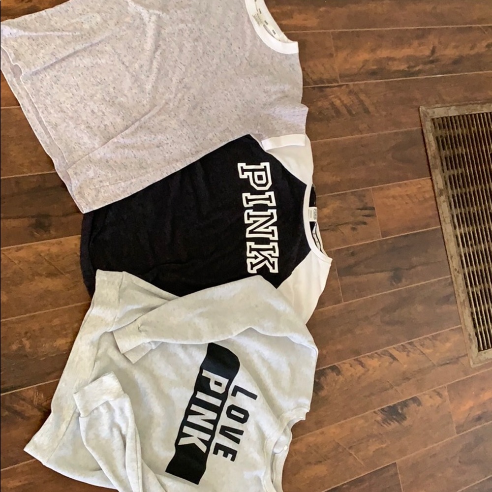 3 Victoria secrets pink tees